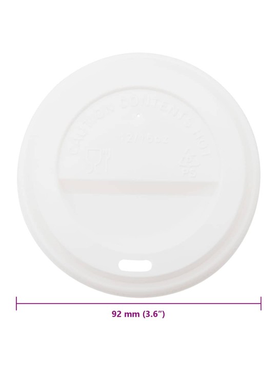 Paperikahvikuppien kannet ø90 mm 12oz ja 16oz 1000 kpl