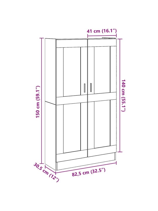 Kaappi vanha puu 82,5x30,5x150 cm tekninen puu