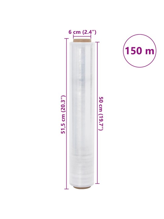 Stretch -kalvo 6 kpl läpinäkyvä 20 μm 50 cm x 150 m