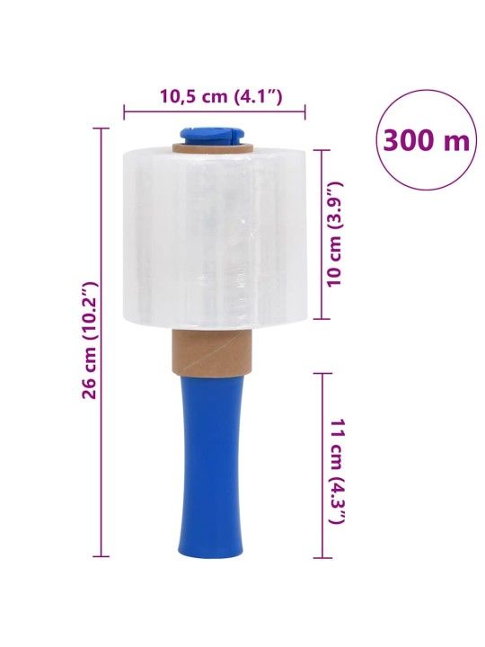 Stretch films 10 kpl läpinäkyvä 23 µm 10 cm x 300 m