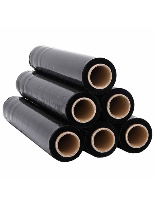 Stretch film 6 kpl musta 17 μm 50 cm x 150 m