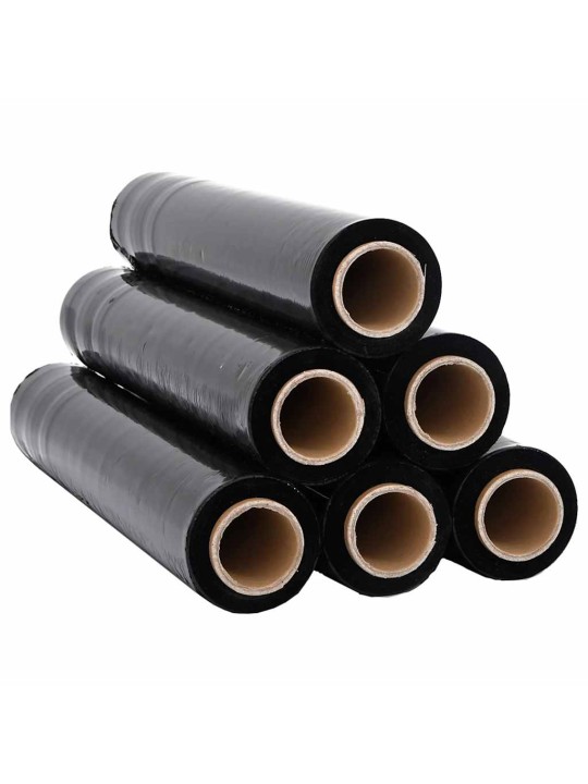 Stretch film 6 kpl musta 20 μm 50 cm x 300 m