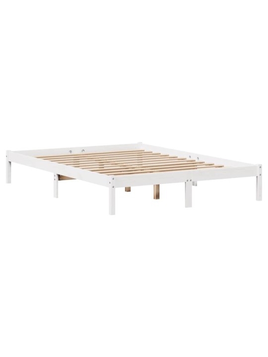 Sänky kirjahyllyllä ei patjaa valkoinen 120x200 cm täysi mänty