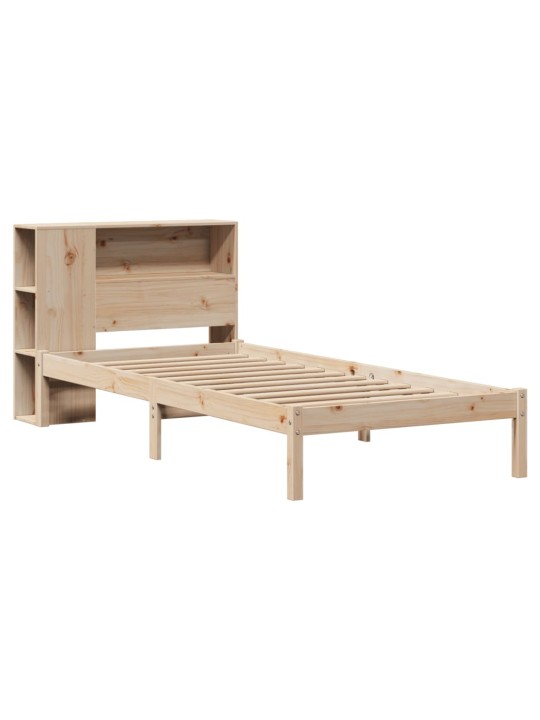 Sänky kirjahyllyllä ilman patjaa 75x190 cm täysi mänty