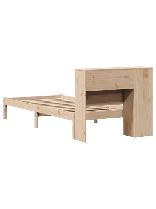 Sänky kirjahyllyllä ilman patjaa 75x190 cm täysi mänty