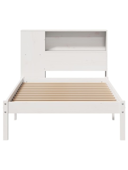Sänky kirjahyllyllä ei patjaa valkoinen 90x200 cm täysi mänty