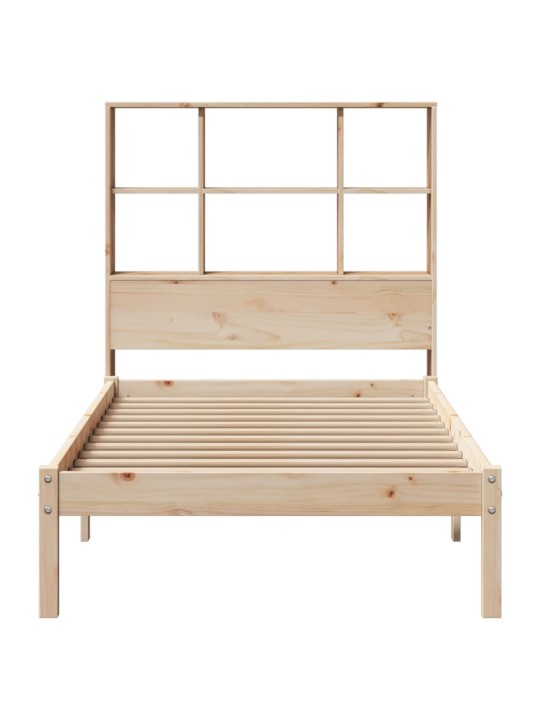 Sänky kirjahyllyllä ilman patjaa 90x200 cm täysi mänty