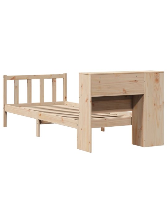 Sänky kirjahyllyllä ilman patjaa 75x190 cm täysi mänty