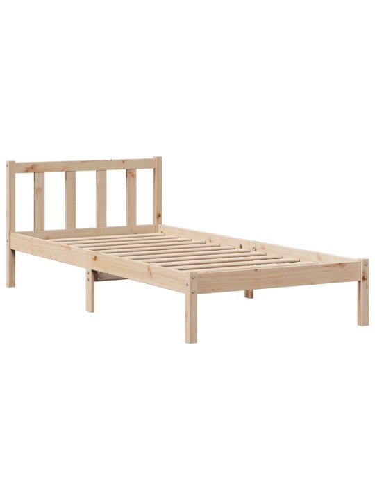 Sänky kirjahyllyllä ilman patjaa 90x200 cm täysi mänty
