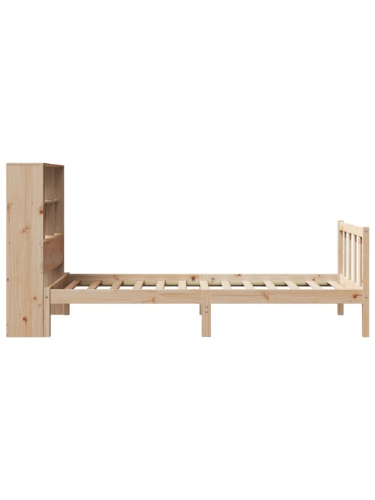Sänky kirjahyllyllä ilman patjaa 90x200 cm täysi mänty