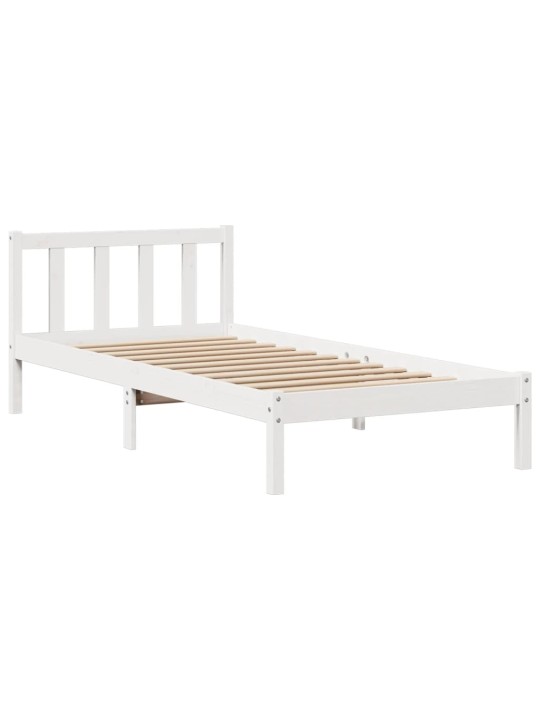 Sänky kirjahyllyllä ei patjaa valkoinen 90x200 cm täysi mänty