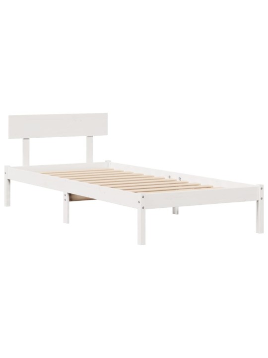 Sänky kirjahyllyllä ei patjaa valkoinen 90x200 cm täysi mänty