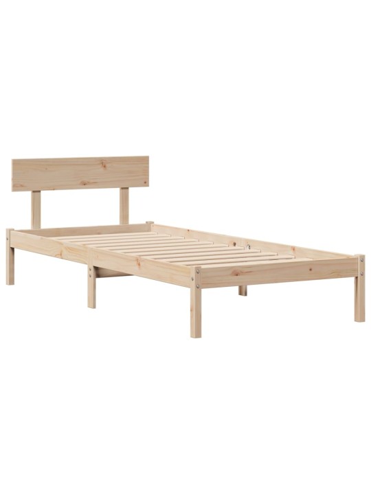 Sänky kirjahyllyllä ilman patjaa 90x200 cm täysi mänty