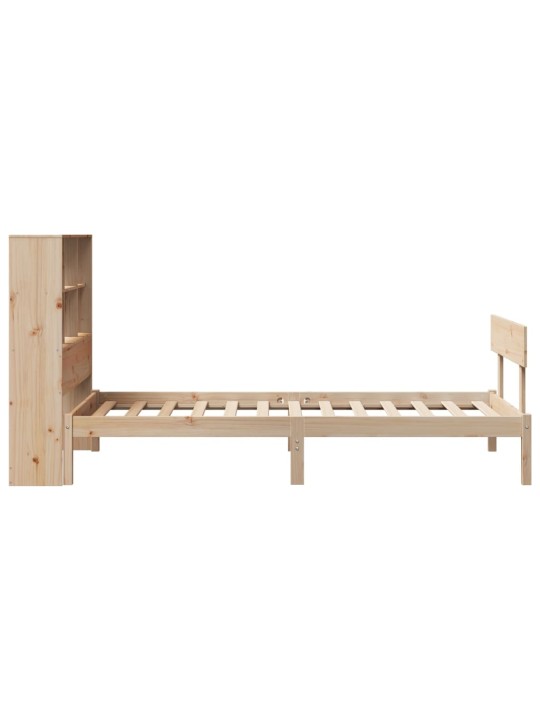 Sänky kirjahyllyllä ilman patjaa 90x200 cm täysi mänty