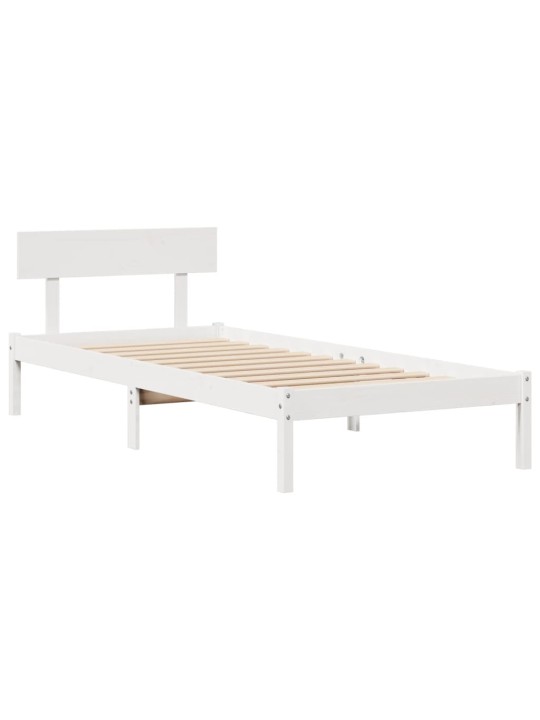 Sänky kirjahyllyllä ei patjaa valkoinen 90x200 cm täysi mänty