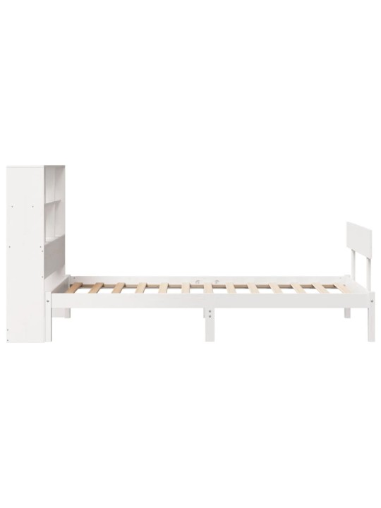 Sänky kirjahyllyllä ei patjaa valkoinen 90x200 cm täysi mänty