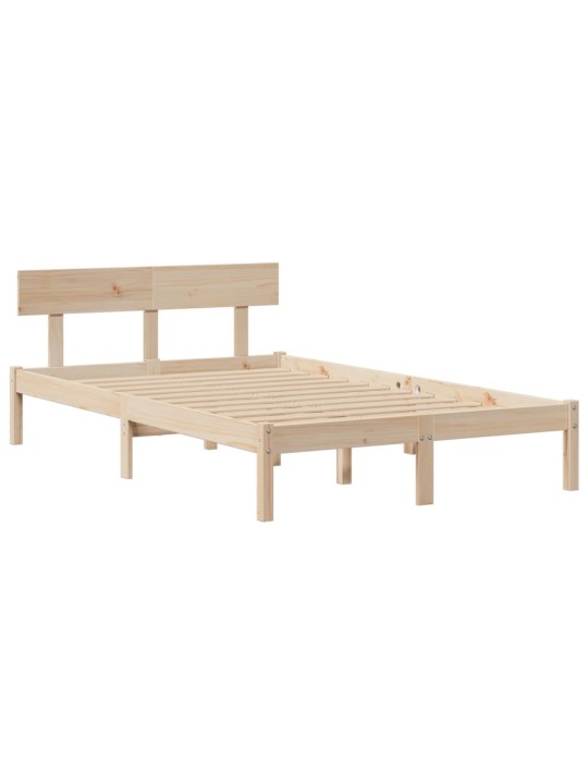 Sänky kirjahyllyllä ilman patjaa 135x190 cm täysi mänty