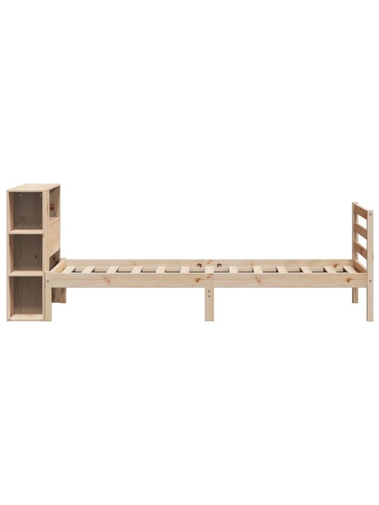 Sänky kirjahyllyllä ilman patjaa 75x190 cm täysi mänty
