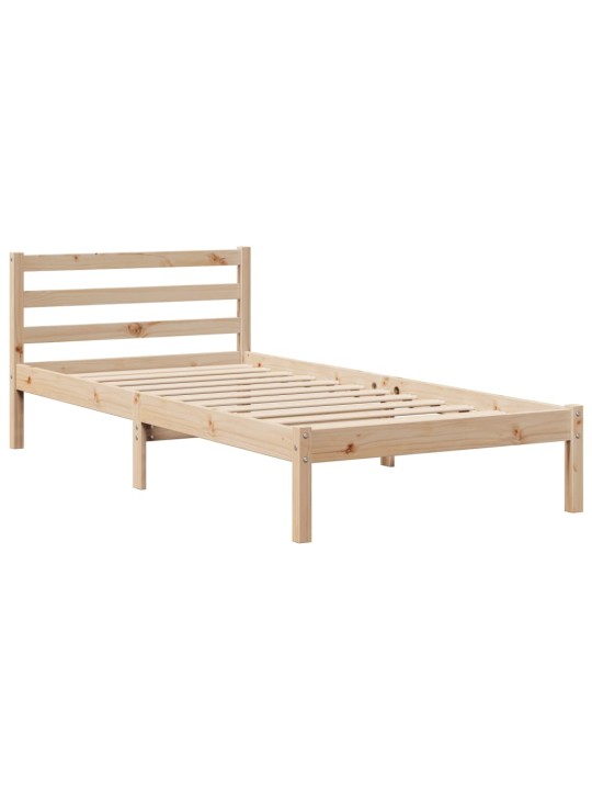 Sänky kirjahyllyllä ilman patjaa 90x200 cm täysi mänty