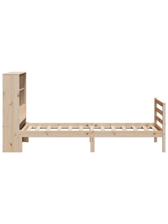 Sänky kirjahyllyllä ilman patjaa 90x200 cm täysi mänty