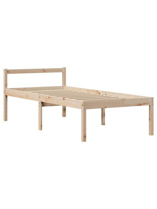 Sänky kirjahyllyllä ilman patjaa 90x200 cm täysi mänty