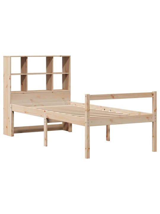 Sänky kirjahyllyllä ilman patjaa 90x200 cm täysi mänty