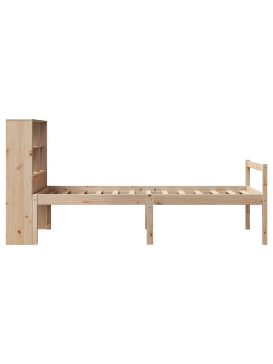 Sänky kirjahyllyllä ilman patjaa 90x200 cm täysi mänty