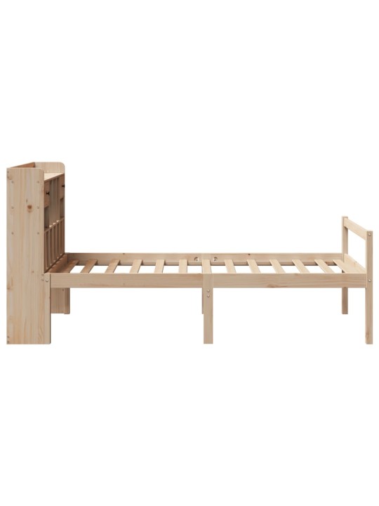 Sänky kirjahyllyllä ilman patjaa 100x200 cm täysi mänty