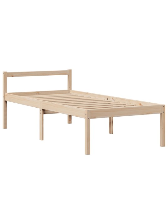 Sänky kirjahyllyllä ilman patjaa 100x200 cm täysi mänty
