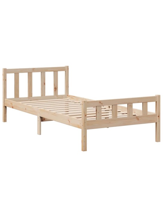 Sänky kirjahyllyllä ilman patjaa 90x190 cm täysi mänty
