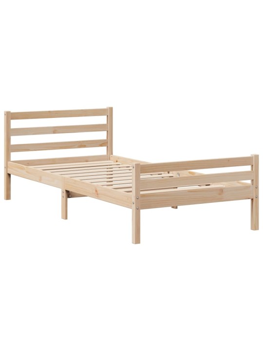 Sänky kirjahyllyllä ilman patjaa 90x200 cm täysi mänty