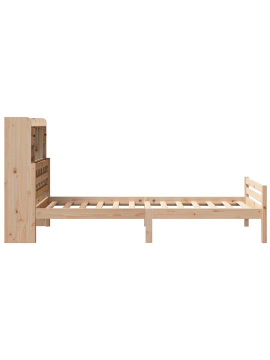 Sänky kirjahyllyllä ilman patjaa 90x200 cm täysi mänty