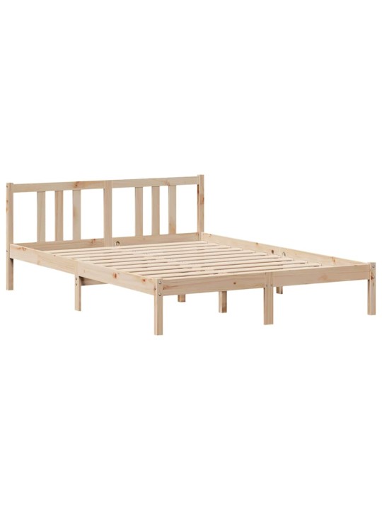 Sänky kirjahyllyllä ilman patjaa 120x200 cm täysi mänty