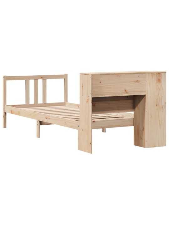Sänky kirjahyllyllä ilman patjaa 75x190 cm täysi mänty