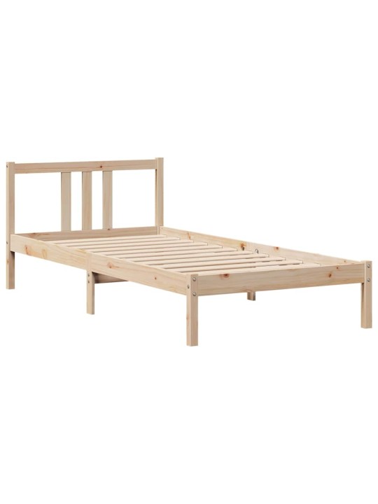 Sänky kirjahyllyllä ilman patjaa 90x190 cm täysi mänty
