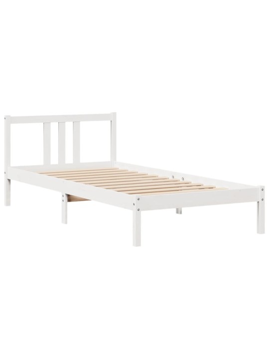 Sänky kirjahyllyllä ei patjaa valkoinen 90x200 cm täysi mänty