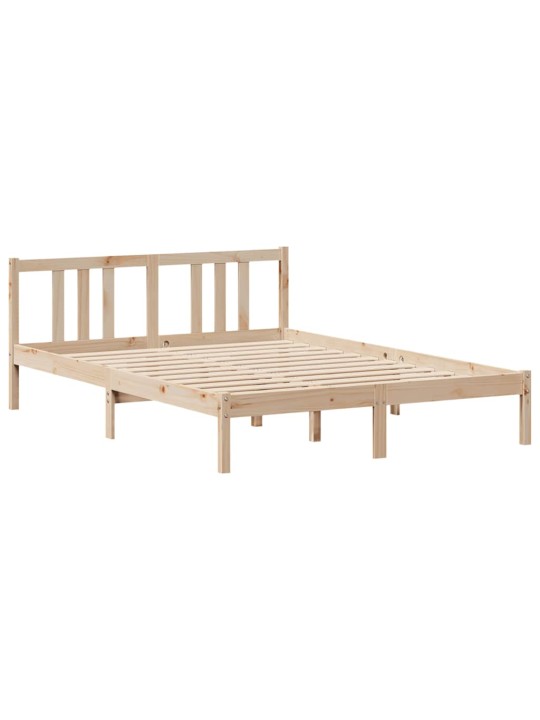 Sänky kirjahyllyllä ilman patjaa 120x200 cm täysi mänty