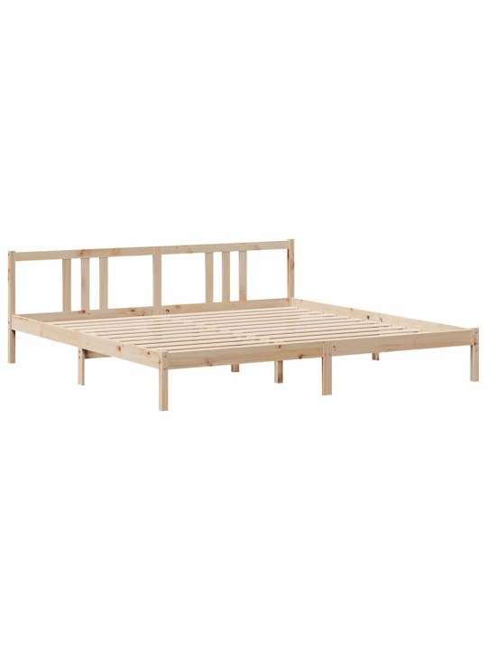 Sänky kirjahyllyllä ilman patjaa 180x200 cm täysi mänty