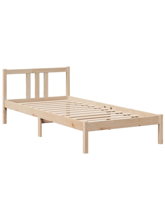 Sänky kirjahyllyllä ilman patjaa 75x190 cm täysi mänty