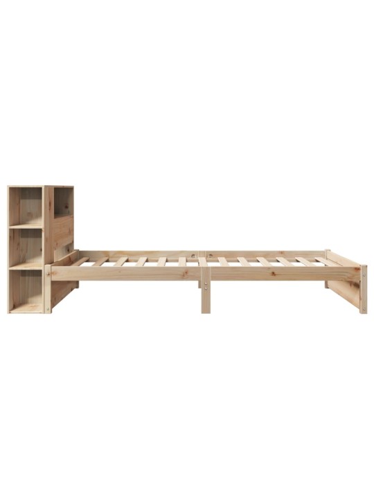Sänky kirjahyllyllä ilman patjaa 90x200 cm täysi mänty