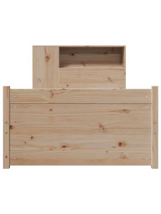 Sänky kirjahyllyllä ilman patjaa 75x190 cm täysi mänty