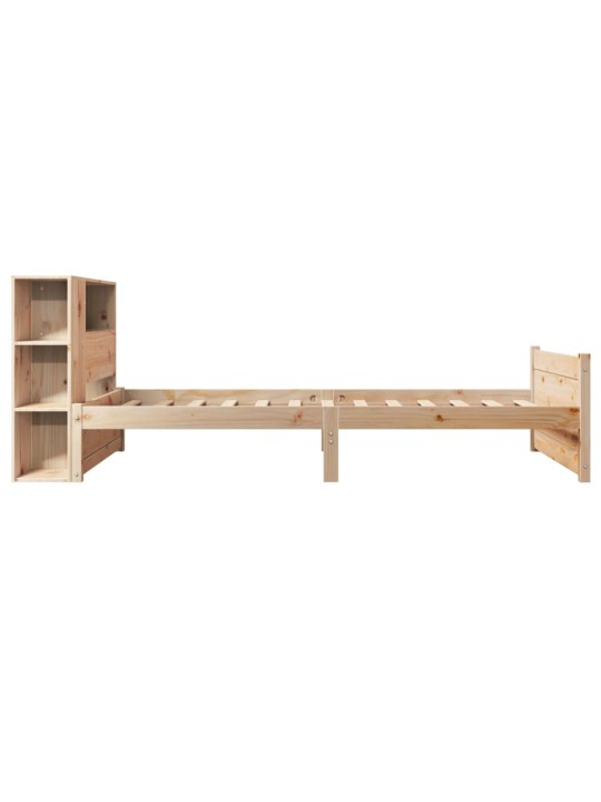 Sänky kirjahyllyllä ilman patjaa 75x190 cm täysi mänty