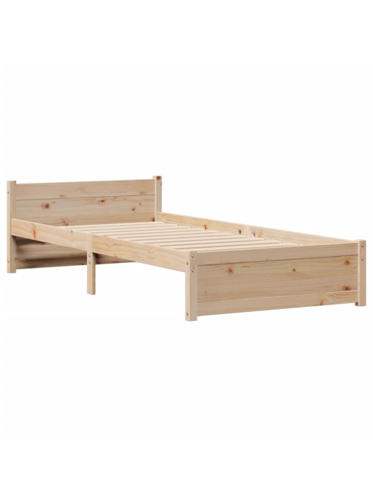 Sänky kirjahyllyllä ilman patjaa 90x200 cm täysi mänty