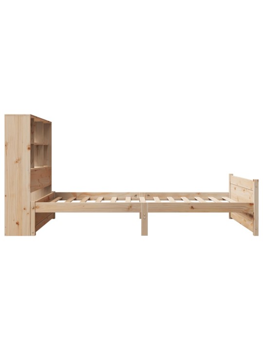 Sänky kirjahyllyllä ilman patjaa 90x200 cm täysi mänty