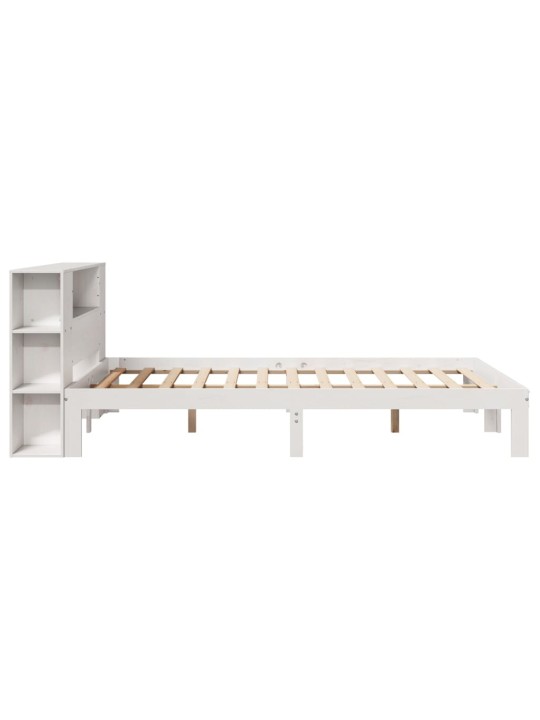 Sänky kirjahyllyllä ei patjaa valkoinen 120x200 cm täysi mänty