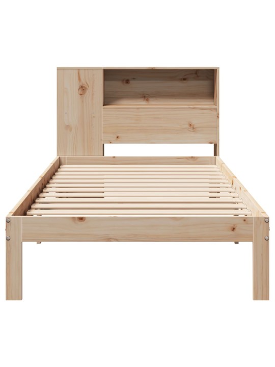Sänky kirjahyllyllä ilman patjaa 75x190 cm täysi mänty