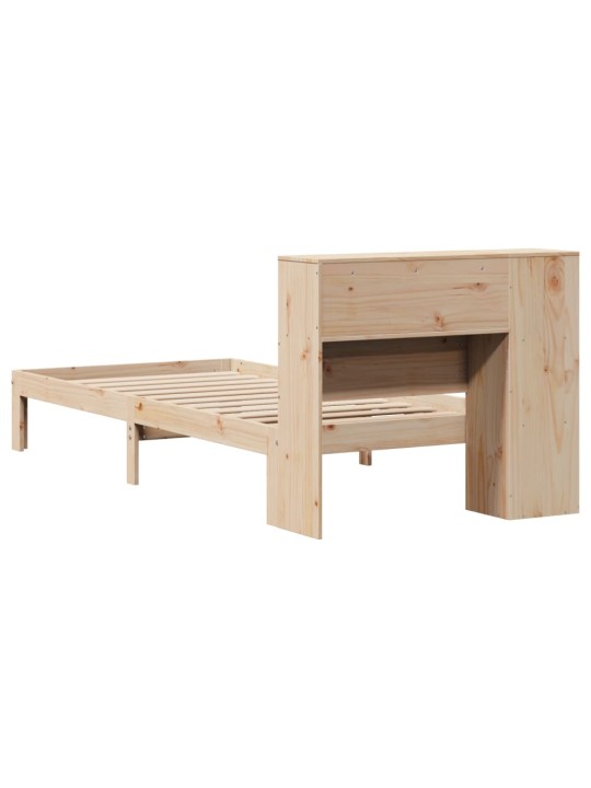 Sänky kirjahyllyllä ilman patjaa 75x190 cm täysi mänty