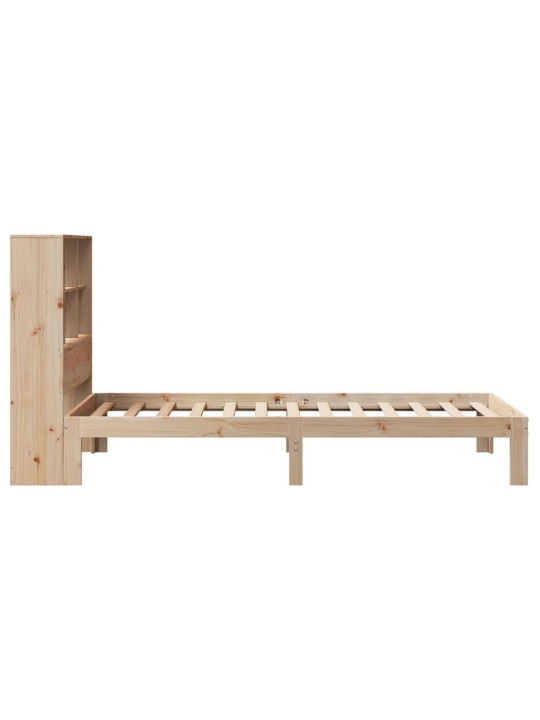 Sänky kirjahyllyllä ilman patjaa 90x190 cm täysi mänty