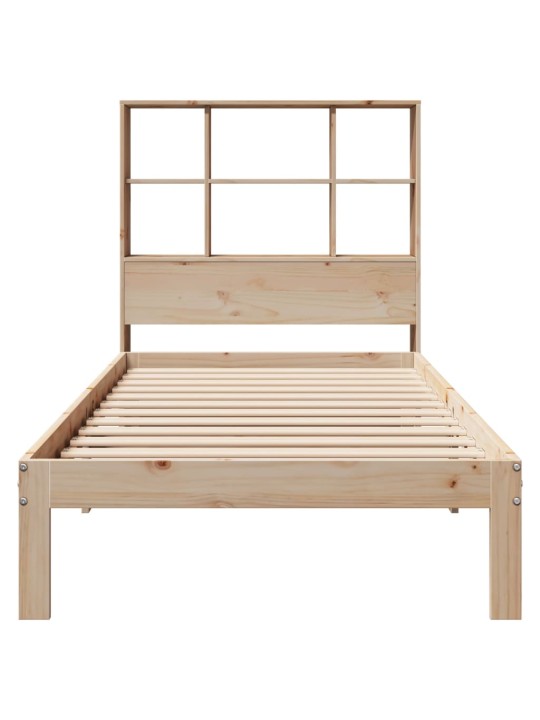 Sänky kirjahyllyllä ilman patjaa 90x200 cm täysi mänty