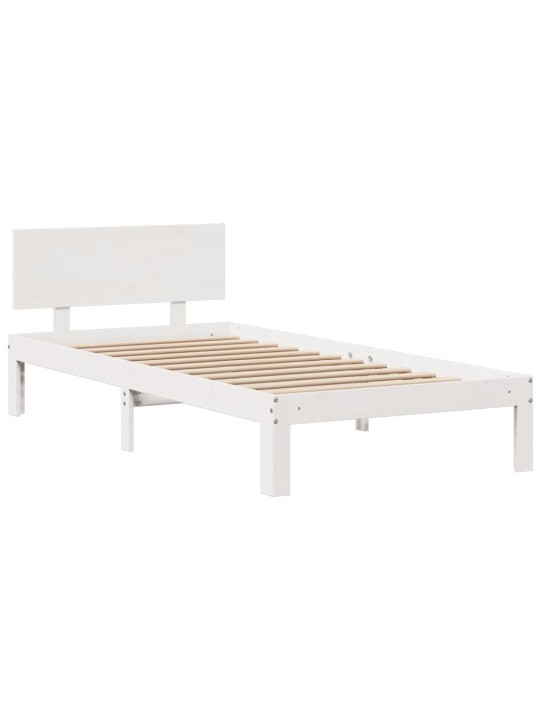 Sänky kirjahyllyllä ei patjaa valkoinen 90x200 cm täysi mänty